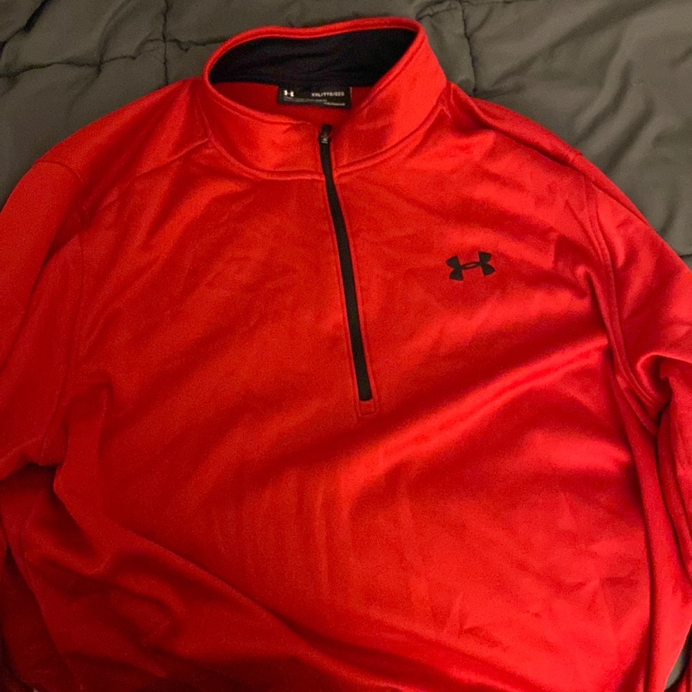 Under Armour 1/4 zip. Red with black trim.